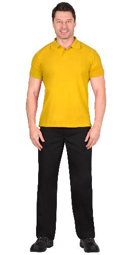 Рубашка-поло короткие рукава желтая с манжетом, пл.180 г/м2 (ЧЗ) 