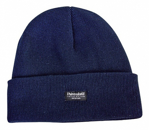 Шапка "СЕВЕР" трикотажная двойная утепленная, темно-синий 